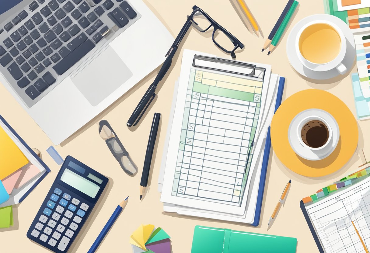 Lesson Planning Templates: A Guide for Efficient Classroom Management lesson plan LearningMole Lesson Planning Templates: A desk with open lesson planning templates, a ruler, and a calculator