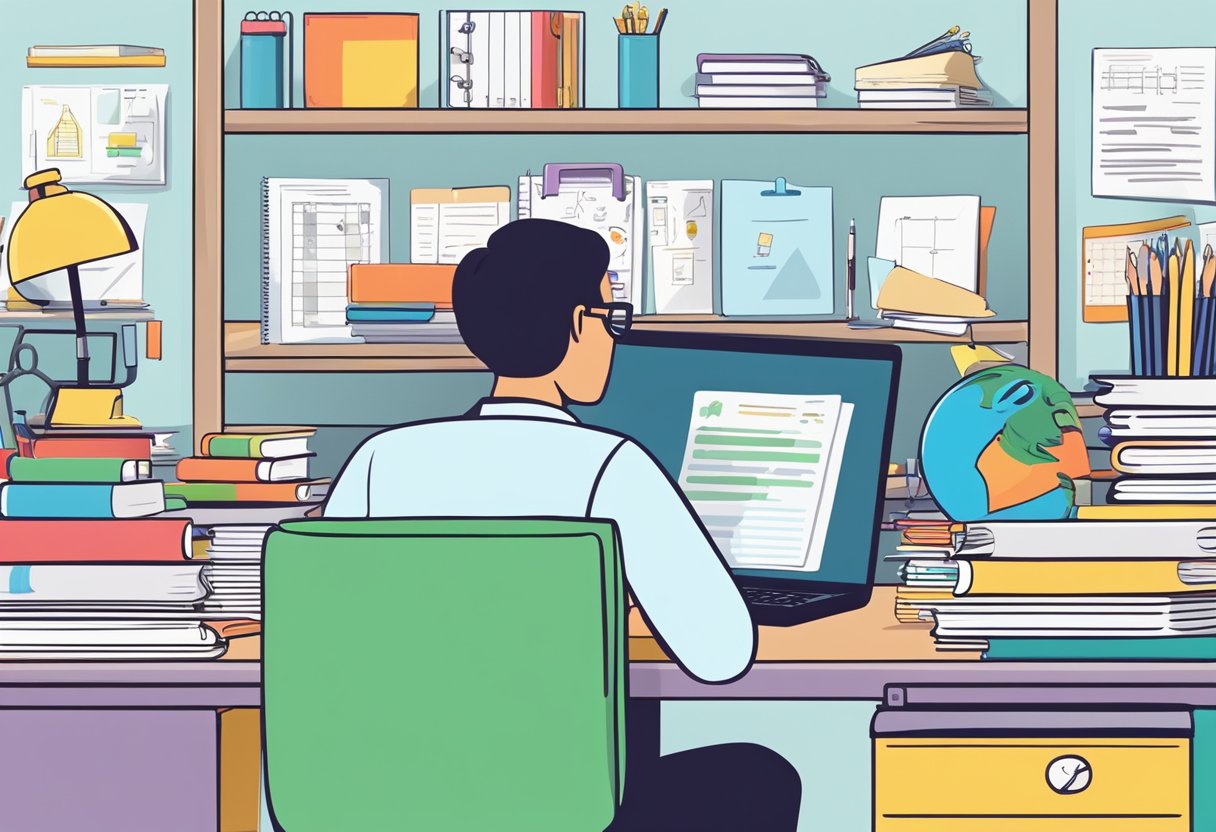 Premium Teaching Materials Download: Enhance Your Educational Resources Today premium teaching,teaching,resources LearningMole Premium Teaching Materials Download: A teacher sits at a desk surrounded by high-quality teaching materials. A laptop, textbook, and colorful supplies are neatly organized on the desk. A whiteboard displays a detailed lesson plan