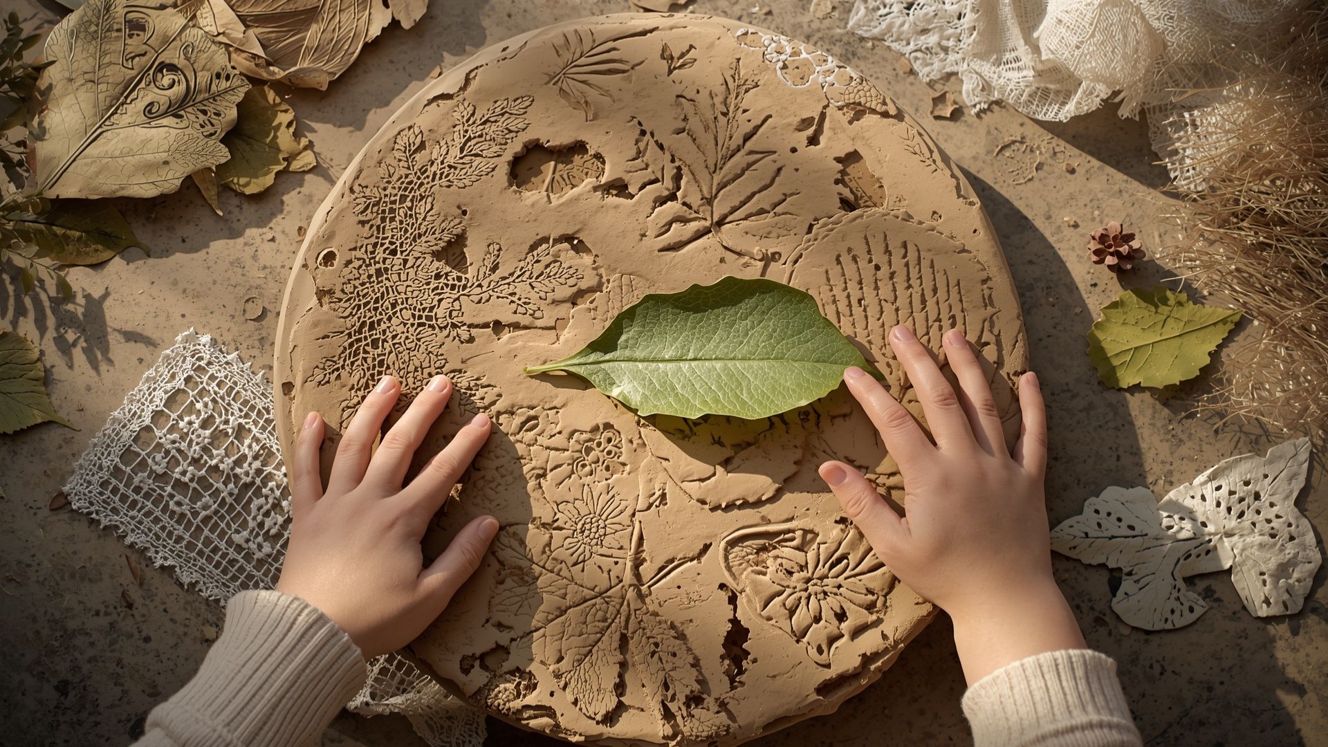 Art Projects for Parent-Child Bonding: 15 Creative Activities That Build Lasting Connections Art Projects LearningMole Clay texture dishes created during parent-child art projects with leaf impressions and patterns