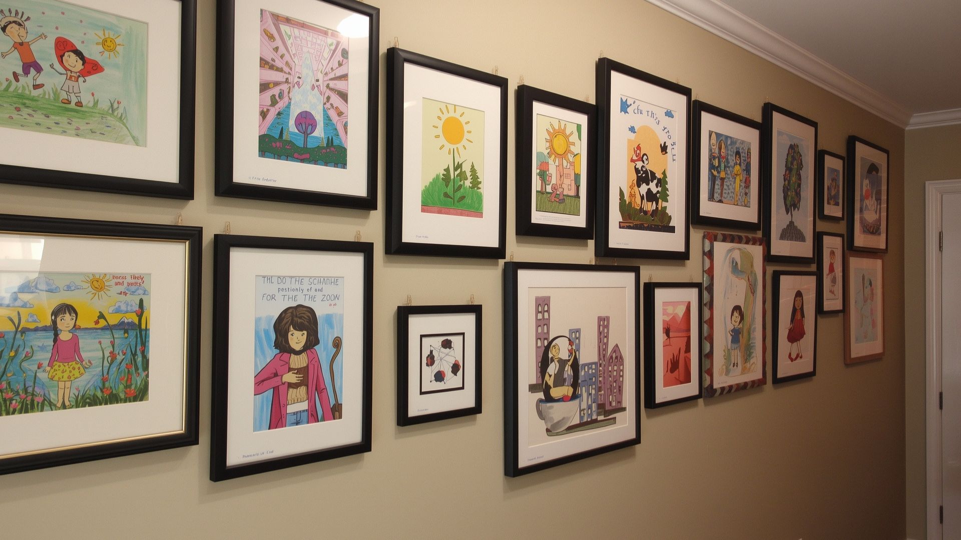 Art Projects for Parent-Child Bonding: 15 Creative Activities That Build Lasting Connections Art Projects LearningMole Home gallery wall displaying children's art projects in frames for family memory keeping
