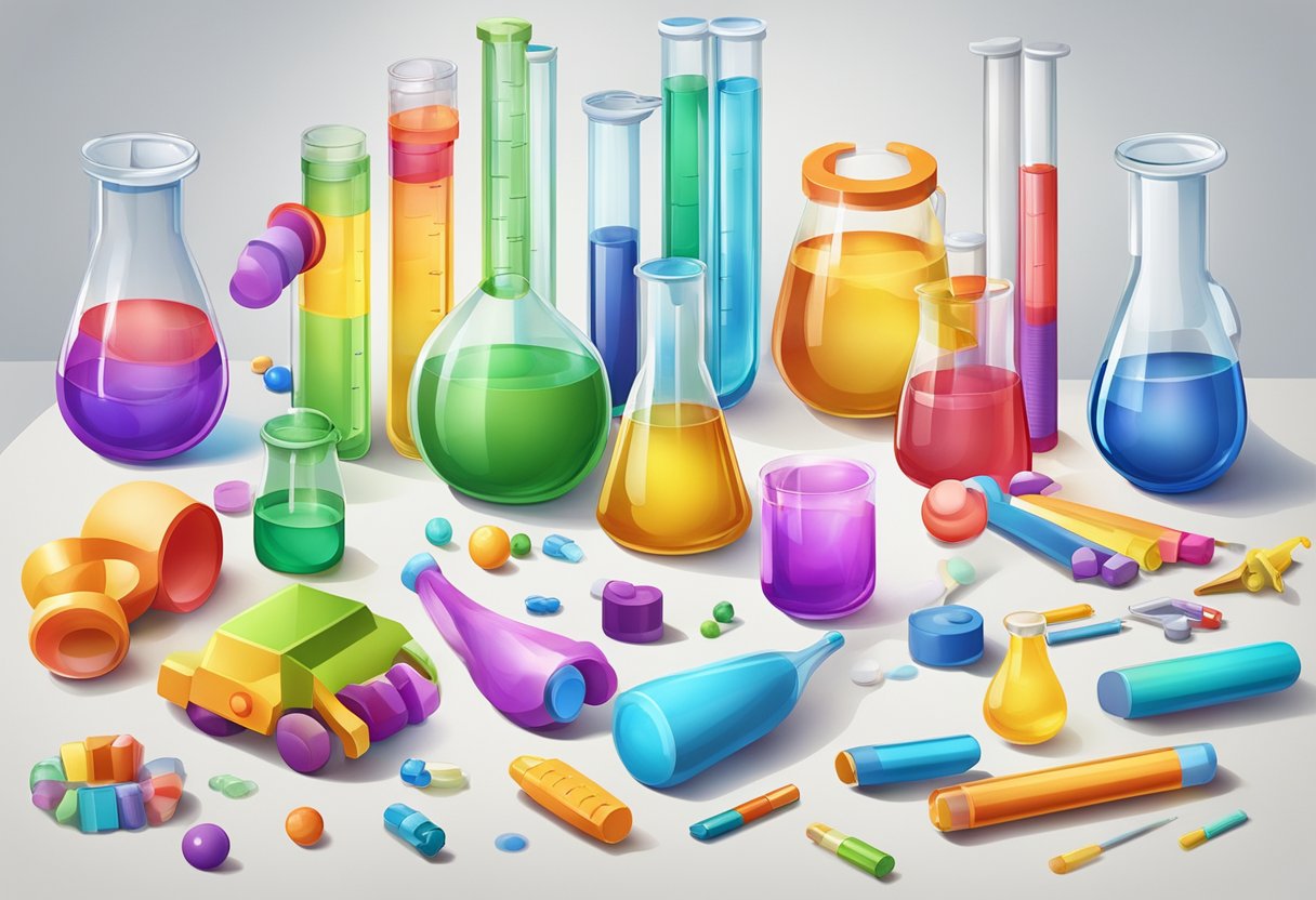 Experiment Toys: Engage Your Kids with Educational Science Kits experiment toy,science LearningMole Experiment Toys: Various colorful and interactive toys scattered on a table, including beakers, test tubes, and other scientific equipment