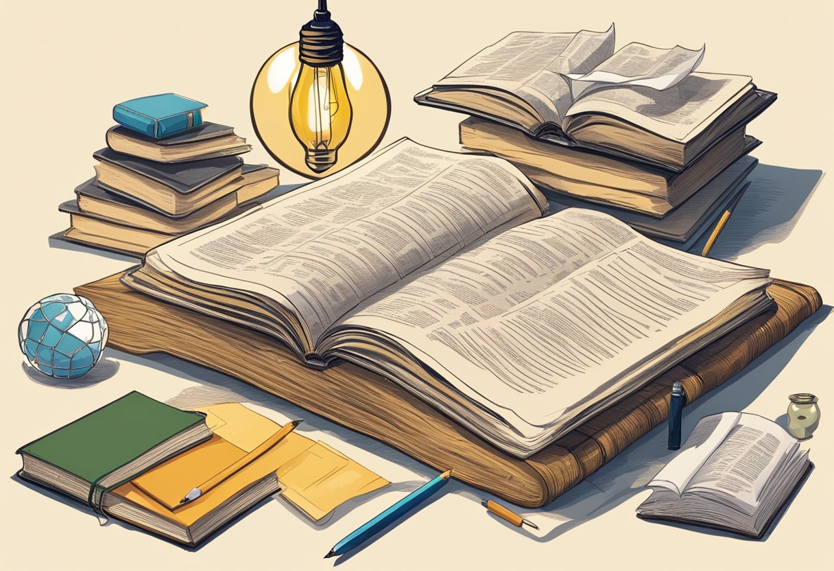 Spelling and Vocabulary: Common Mistakes and How to Avoid Them - Your Friendly Guide Spelling and vocabulary,Vocabulary,Spelling LearningMole Spelling and vocabulary: A desk with open books, a dictionary, and a pencil. A crumpled paper with crossed-out words. A lightbulb overhead