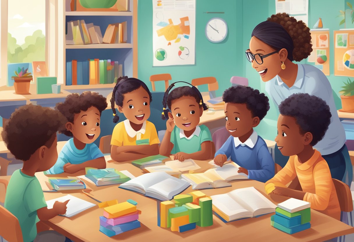 Primary-Level Debates: The Ultimate Teaching Resources Pack debates LearningMole A diverse group of children engage in lively debates, surrounded by colorful teaching resources and materials for primary-level education