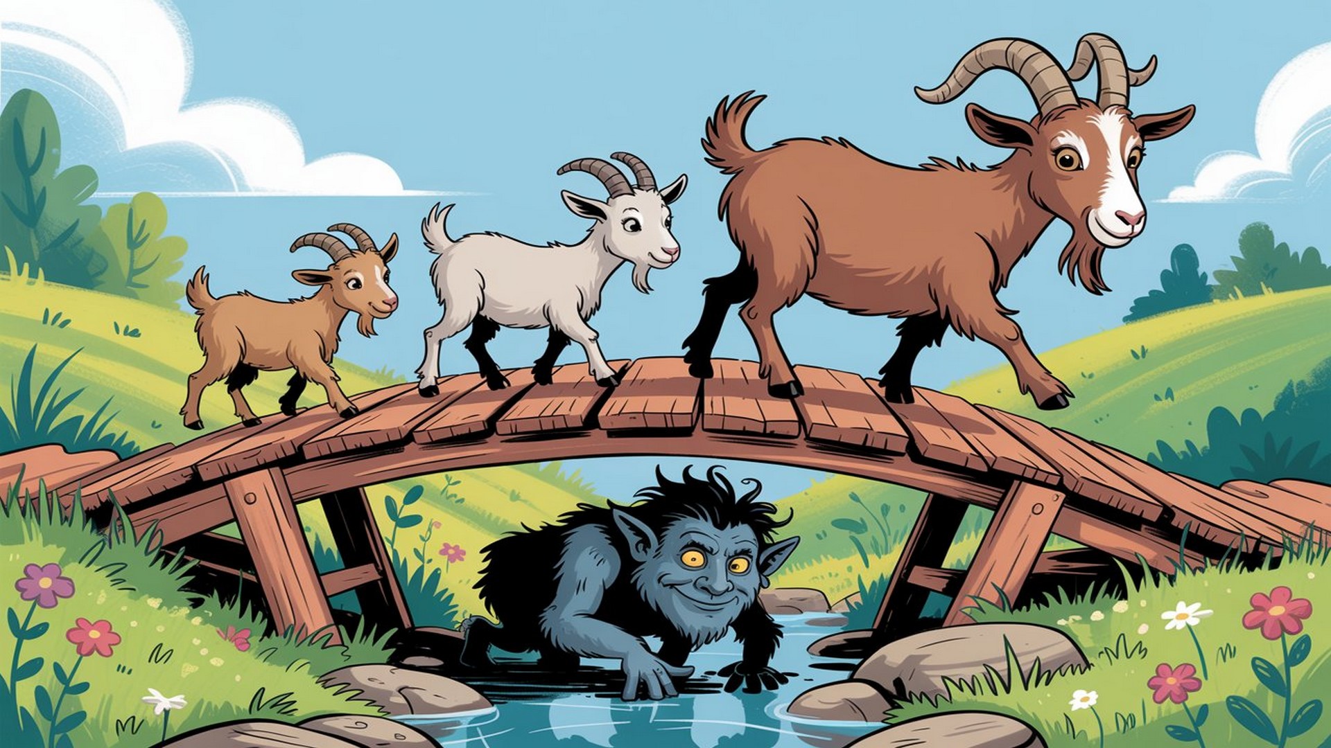 Stories for Children: The Three Billy Goats Gruff Three Billy Goats Gruff,Billy Goat Gruff LearningMole The Three Billy Goats Gruff, What Children Learn