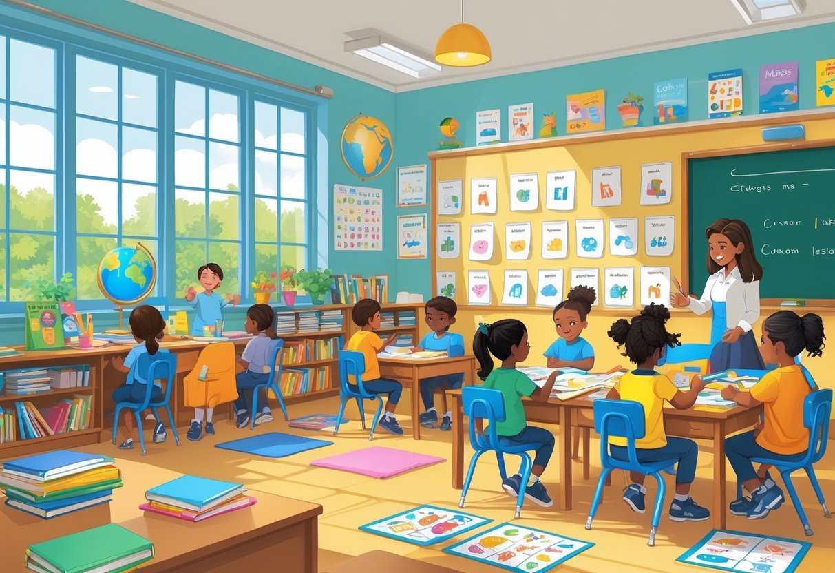 Free Teaching Resources for Primary Schools UK: The Ultimate Guide LearningMole A primary school classroom with children and a teacher using various educational materials and resources.