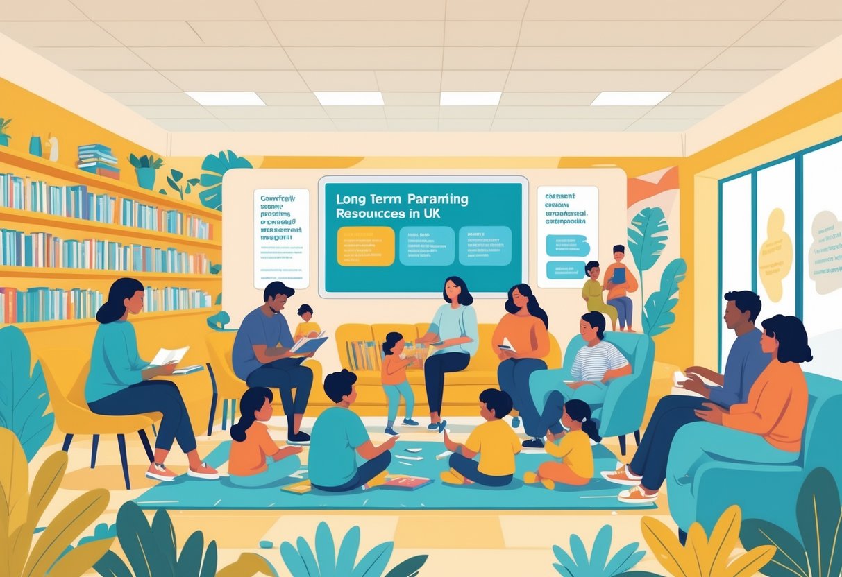 Educational Resources for Parents UK: Guide to Top Tools & Support LearningMole A group of parents and children in a community centre engaging with educational materials and each other, surrounded by books and learning tools.