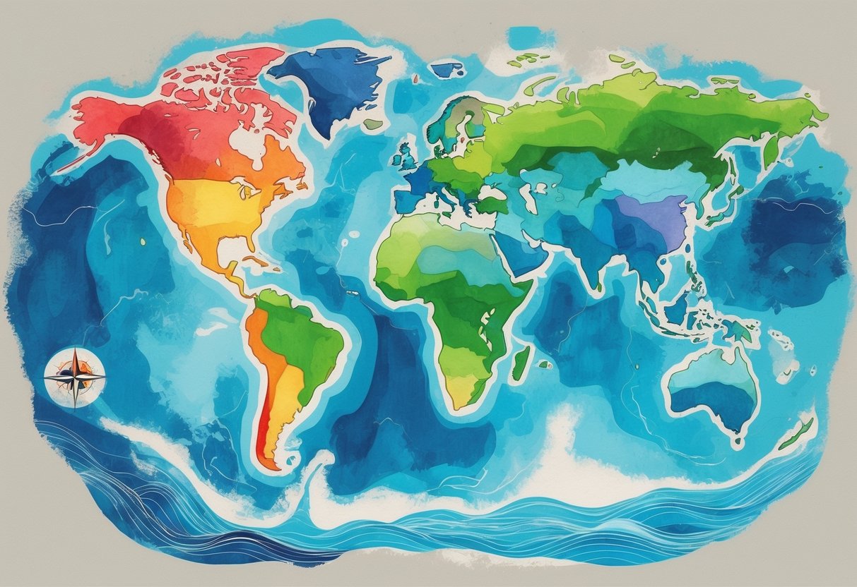Continents and Oceans Primary School Resources: A Complete Guide LearningMole A colourful world map showing the seven continents and surrounding oceans without any text.