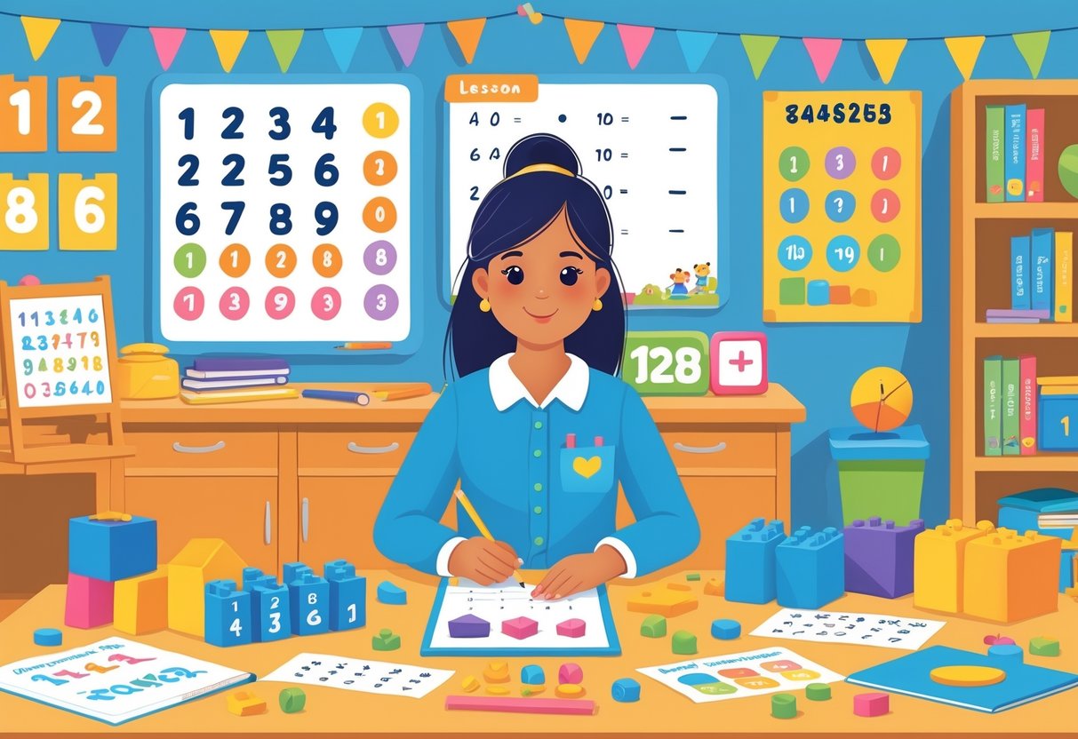 Year 1 Maths Resources and Activities: A Complete Guide Year 1,Maths Resources LearningMole A teacher preparing Year 1 maths lesson plans in a classroom with maths resources and educational materials.