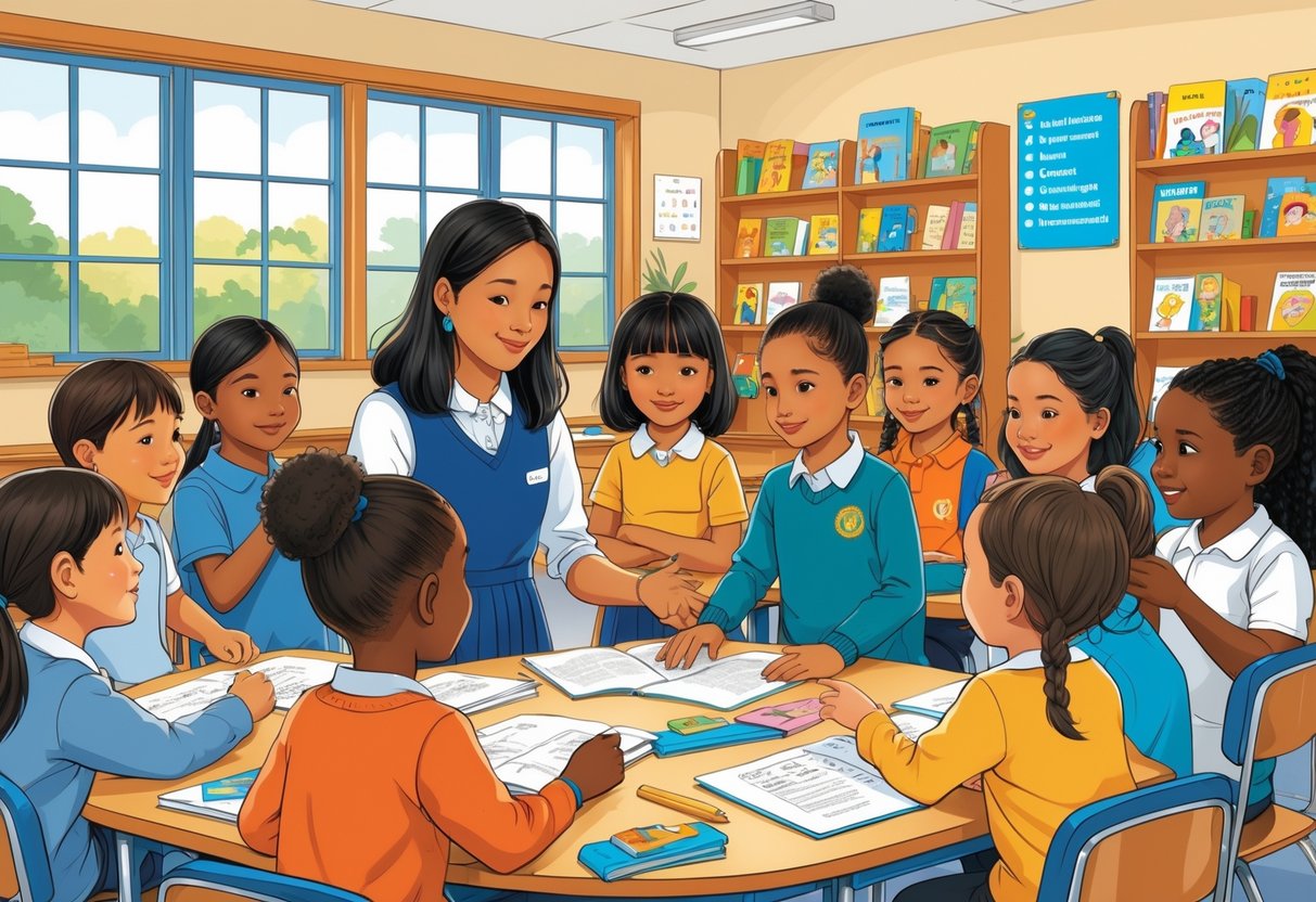 NQT Resources and Support Primary School: A Complete Guide LearningMole A primary school classroom with a teacher supporting a diverse group of children learning together inclusively.