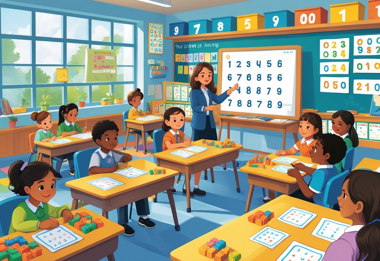 Catch Up Resources Primary School Maths and English: A Complete Guide Catch Up Resources,Primary School,Maths and English LearningMole Primary school children working on maths and English activities in a classroom with a teacher helping them.