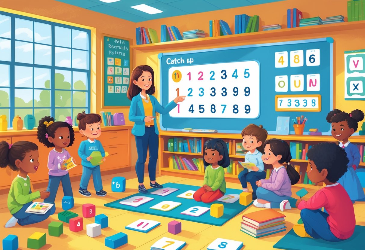 Catch Up Resources Primary School Maths and English: A Complete Guide Catch Up Resources,Primary School,Maths and English LearningMole A primary school classroom with children and a teacher using educational materials to learn maths and English together.